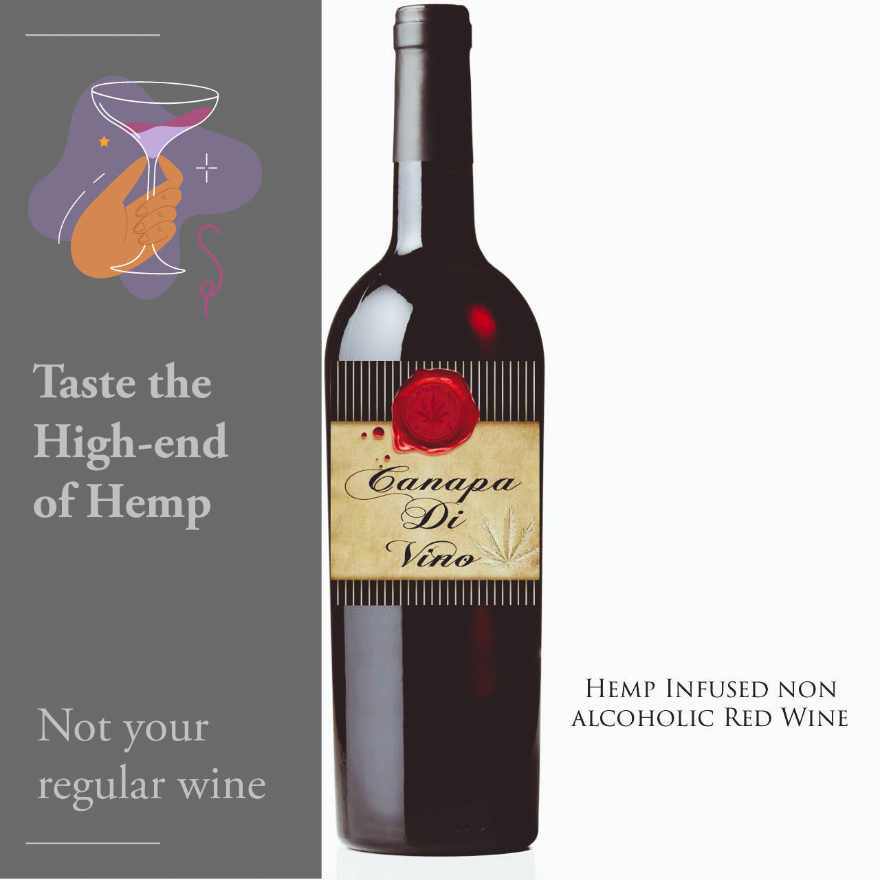 Canapa Di Vino | Hemp Infused Cabernet Sauvignon | Non-Alcoholic Wine | Piccolo